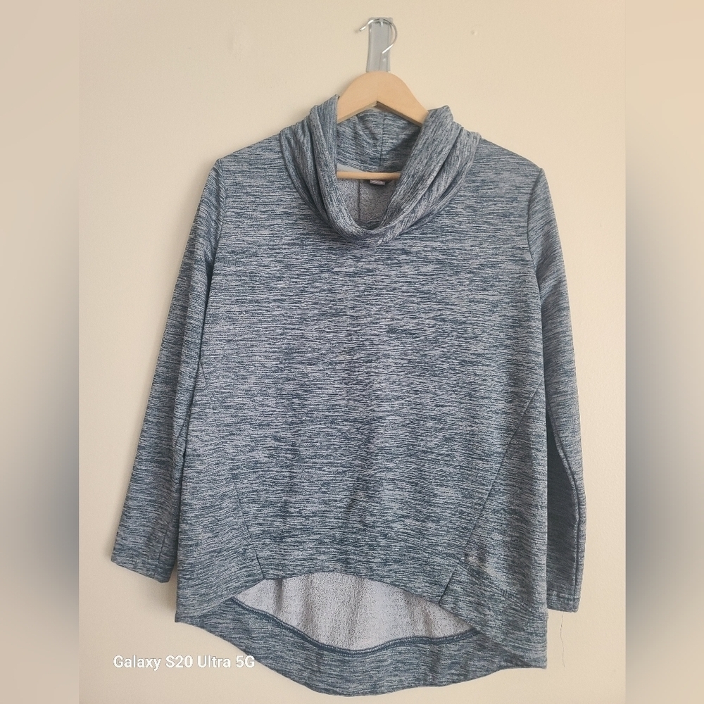 Eddie Bauer size small cowl neck top blue